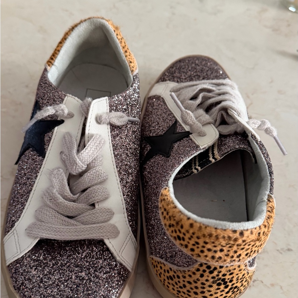ShuShop Sparkle and Leopard Print Sneakers